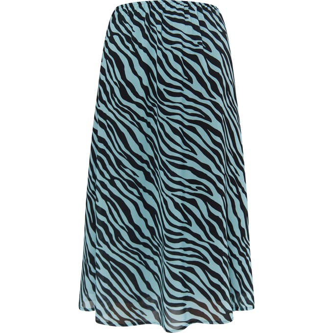 Faina Rok met zebraprint Dames Lichtblauw zwart
