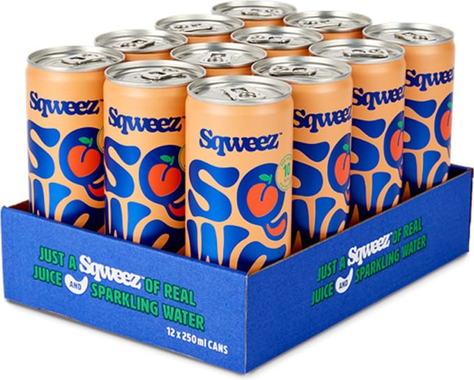 Sqweez | Low Calorie Drink | White Peach | 12 Stuks | 12 x 250 ml