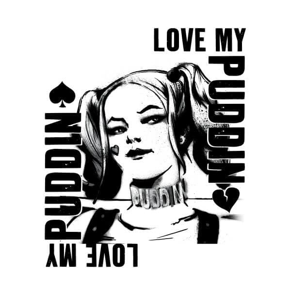 DC Comics Suicide Squad Harley Love Puddin Dames T-shirt - Wit - S