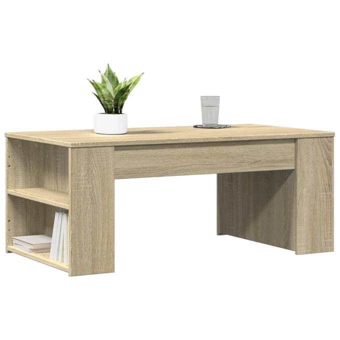 vidaXL - Salontafel - 102x55x42 - cm - bewerkt - hout - sonoma - eikenkleurig