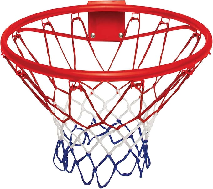 Draagbare Metalen Basketbalring Set met Net, Bal en Pomp - 42 cm Diameter