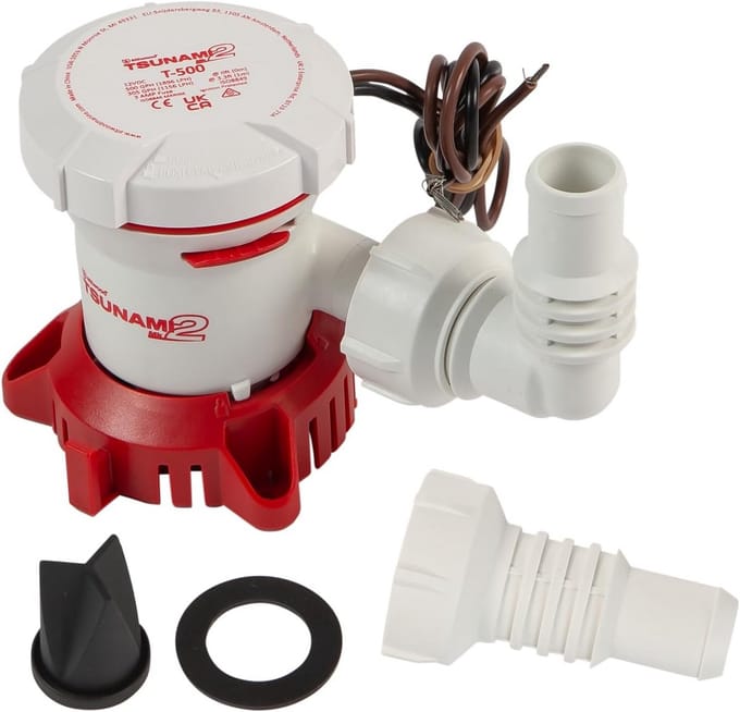 Handmatige Lenspomp 12 Volt met Draad - Hoog Vermogen voor Boten en Jachten