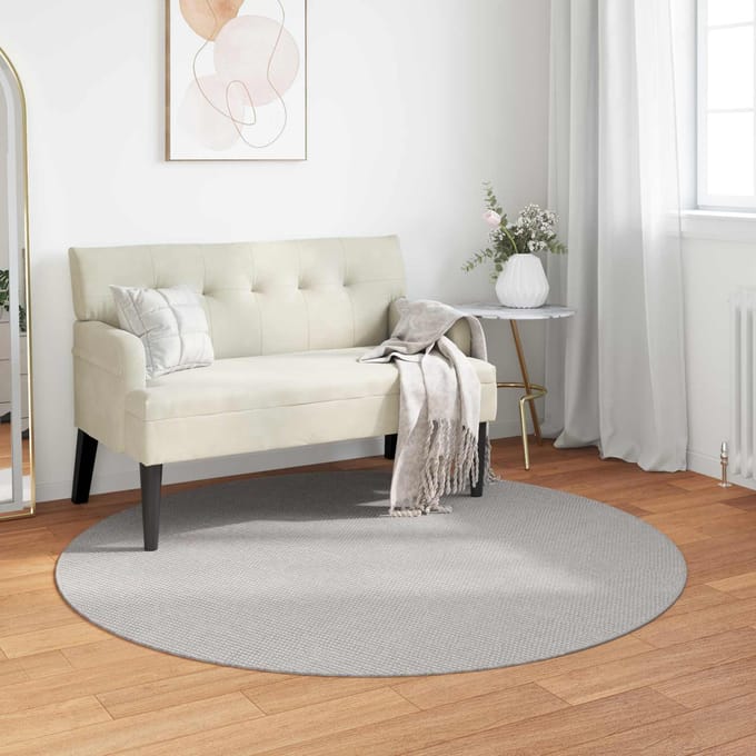 vidaXL - Binnen - kleed - LUGO - Crème - en - Grijs - Ø - 200 - CM - Polyester