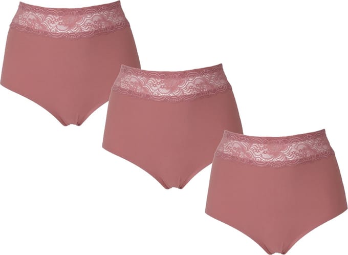 3-Pack Dames tailleslips met kant 808 J&C Terracotta - maat XXL