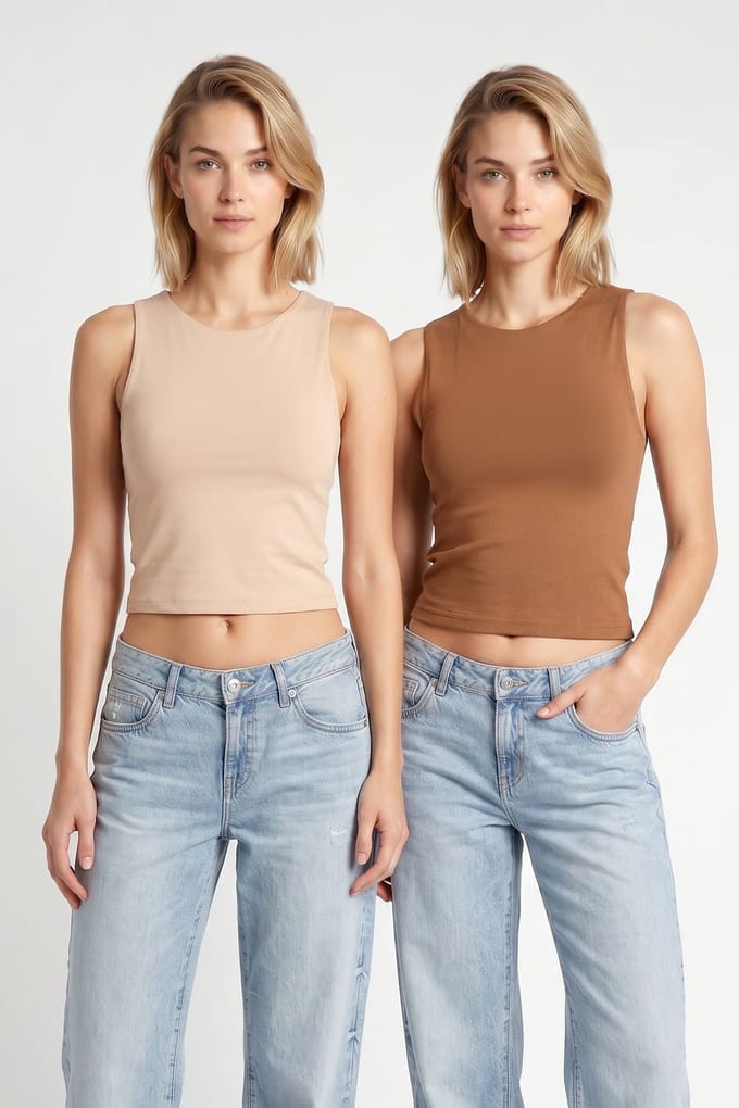 Slim Fit Crew Neck Cropped Top