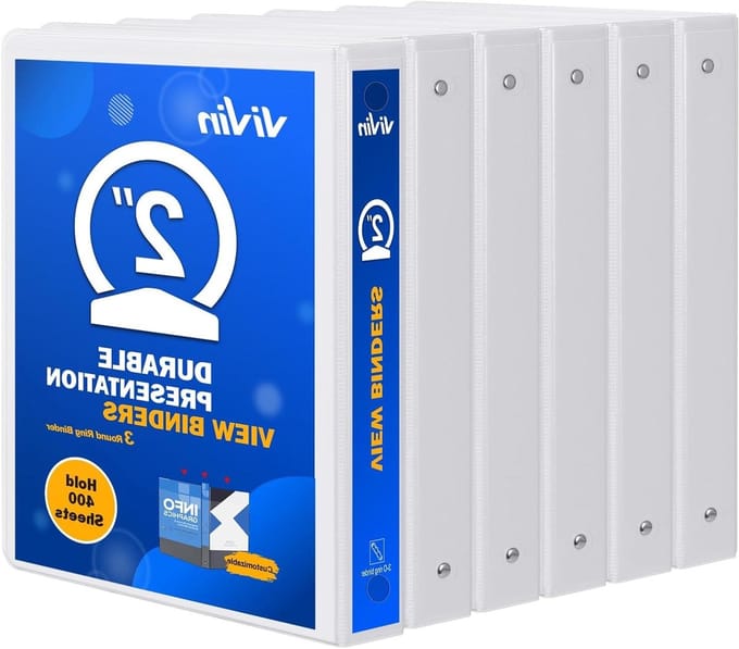 Ringmap 2 inch - Ordner Mappen - Documenten Organiseren - Aanpasbare Omslagen - 6 stuks - Wit