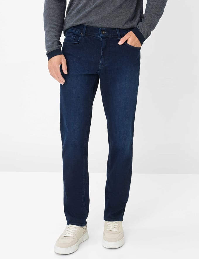 Brax Heren Jeans  Style COOPER, denim donkerblauw, maat 32/36