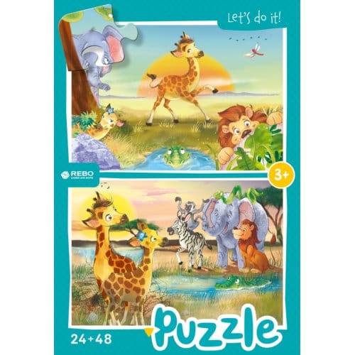 Rebo Legpuzzel 24 + 48 Stukjes - Little Giraffe