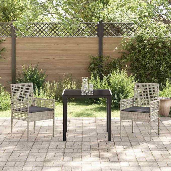 vidaXL Tuinstoel 2 pcs Lichtgrijs 55 x 53 x 85 cm poly rattan