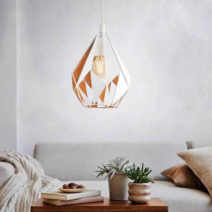 EGLO Carlton 1 Hanglamp - E27 - 20,5 cm - Wit/Goud