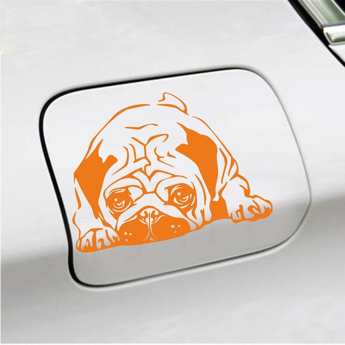 Bumpersticker - Hond - 11,6 X 16 - Oranje