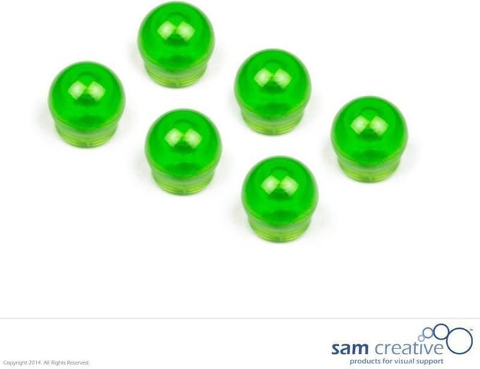 Sam Creative Whiteboard Magneten - Bol - 15 mm - Groen - 6 stuks - Magneten