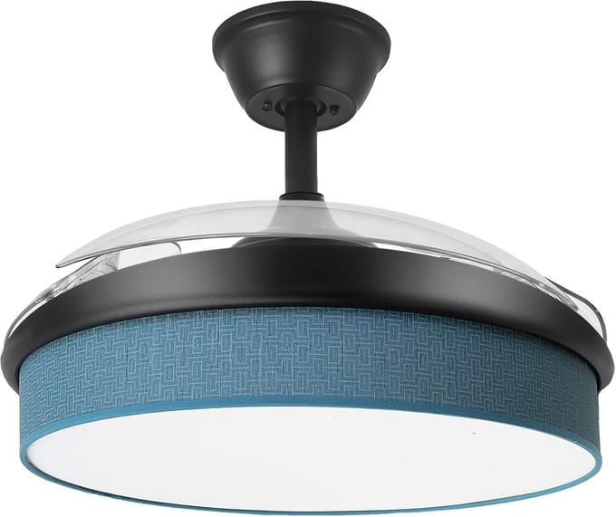 Moderne Plafondventilator - Stille Ventilator - Comfortabele Luchtstroom - Energiebesparende DC Motor - 108cm Diameter - Wit