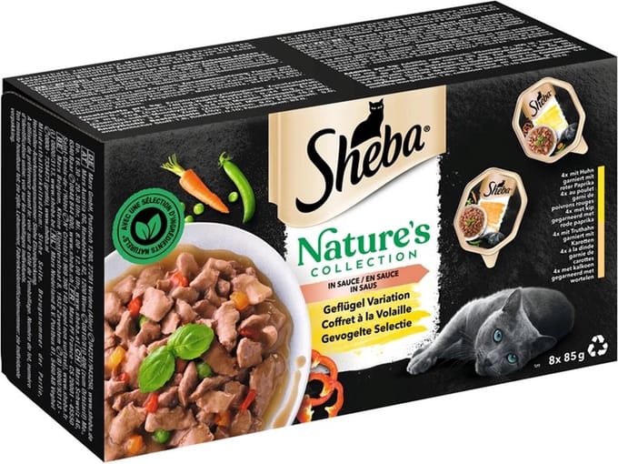 1x Sheba Multipack Nature's Collection in saus 12x85 g Gevogelte variatie