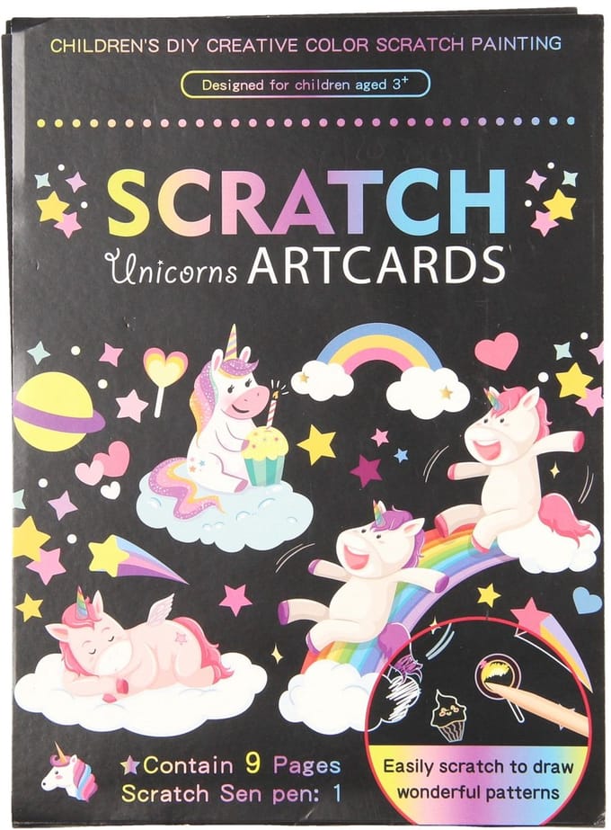 Lobbes eenhoorn scratch kaarten creatief speelgoed voor kinderen.