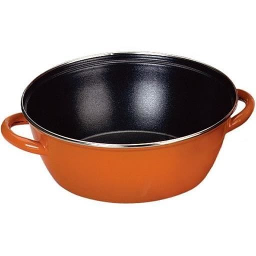 Poêle - Ibili - Honda - 40 cm - Anti-adhésif - 2 Anses - Acier émaillé vitrifié orange