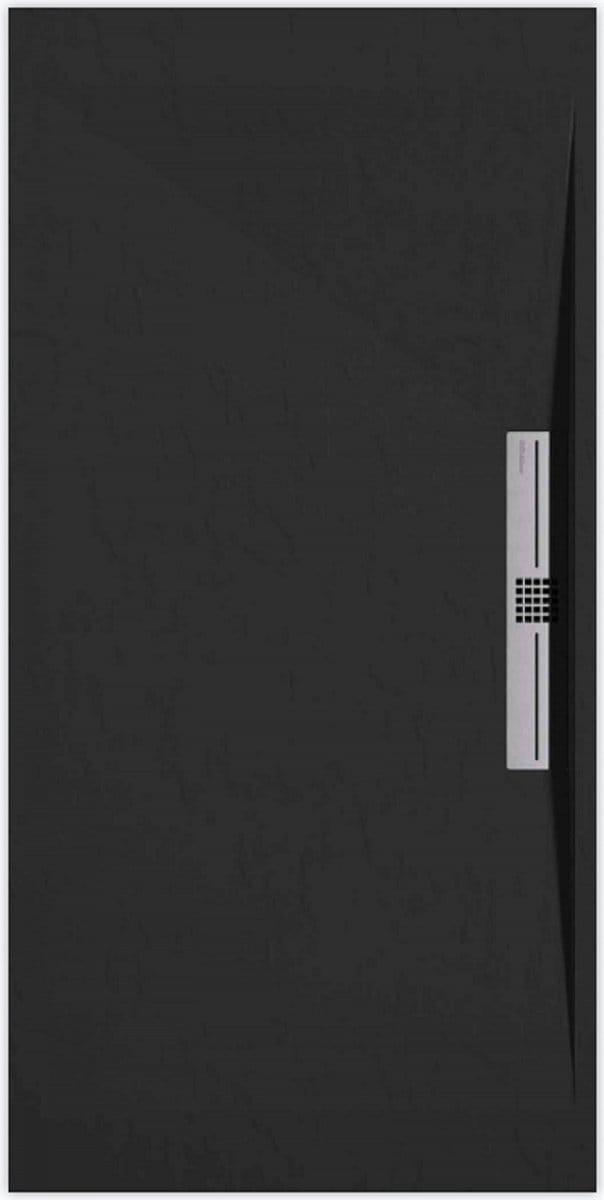 Sanifun douchebak Stone Side Black Slate 1000 x 900 S