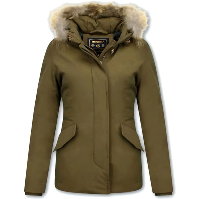 Beluomo Korte winterjassen met bontkraag jas donker