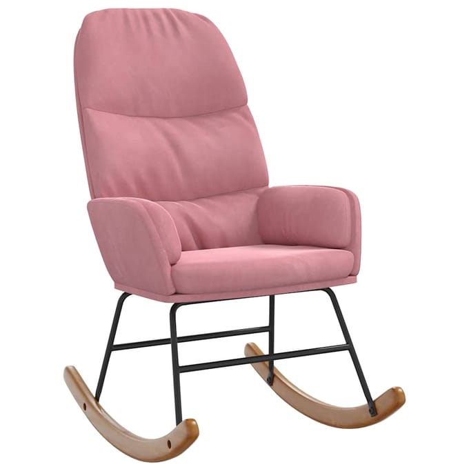 vidaXL - Schommelstoel - fluweel - roze