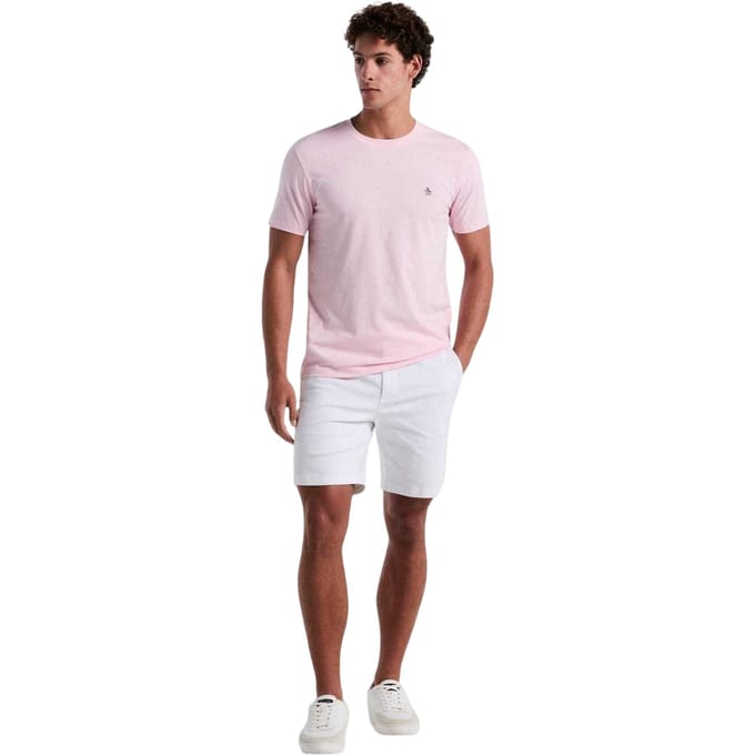 Original Penguin Heren Pete Geborduurd Logo T-Shirt (Roze)