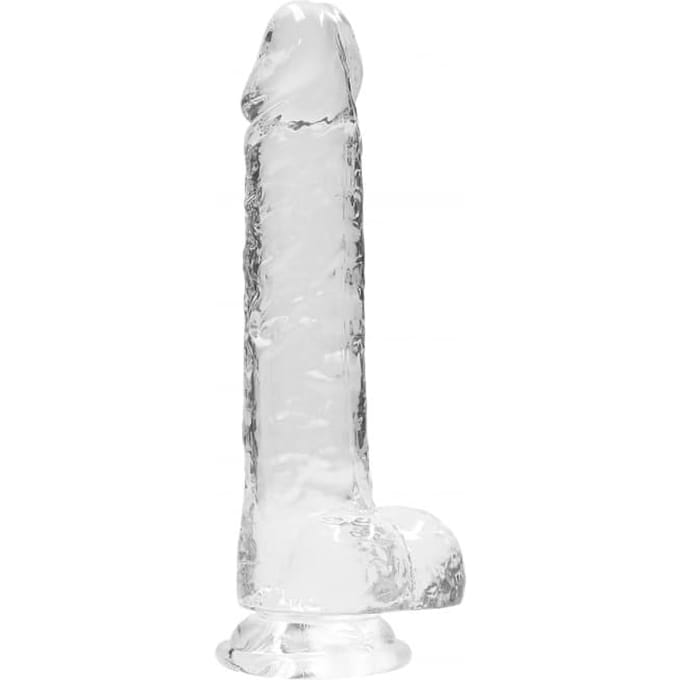 8" / 20 cm Realistic Dildo With Balls - Transparent