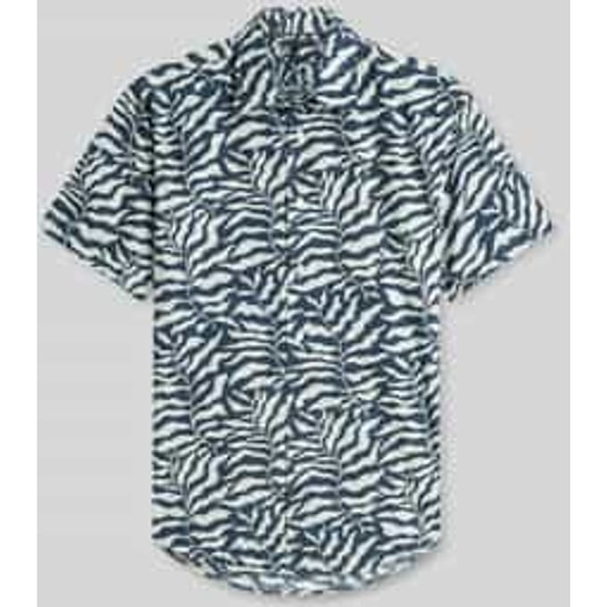 regular fit kort overhemd met labelstitching