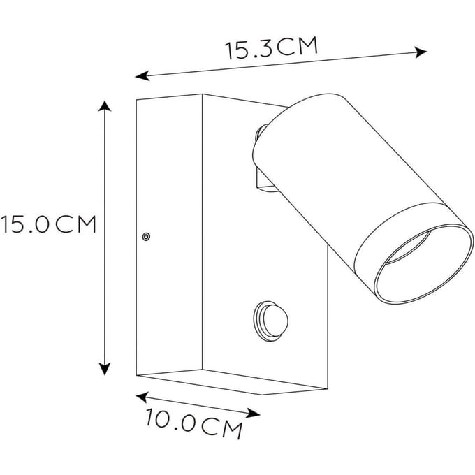 Lucide TAYLOR - Wandspot / Wandlamp Binnen/Buiten - 1xGU10 (MR16) - IP54 - Bewegingssensor - Wit