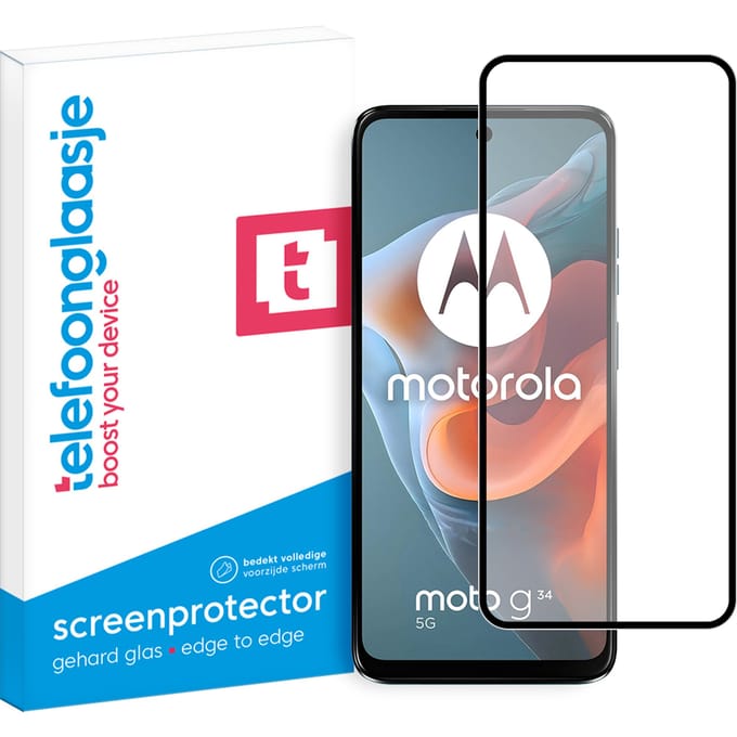 Motorola Moto G34 screenprotector Edge to Edge
