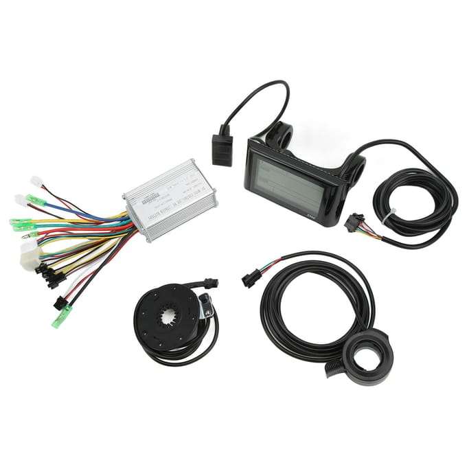 36V 48V Borstelloze Motor Controller S900 LCD Display 130X Duim Gashendel 8C Trapondersteuning Sensor Kit gray