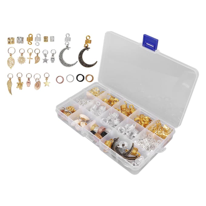 117 stuks Modieuze Haar Dreadlocks Kralen Exquise Vorm Haar Sieraden voor Feesten Bruiloften white