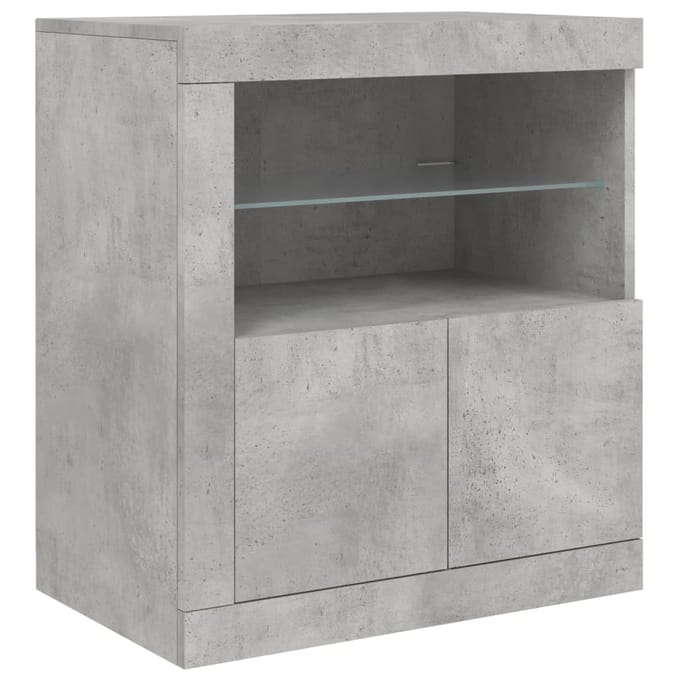 vidaXL - Dressoir - met - LED-verlichting - 60,5x37x67 - cm - betongrijs