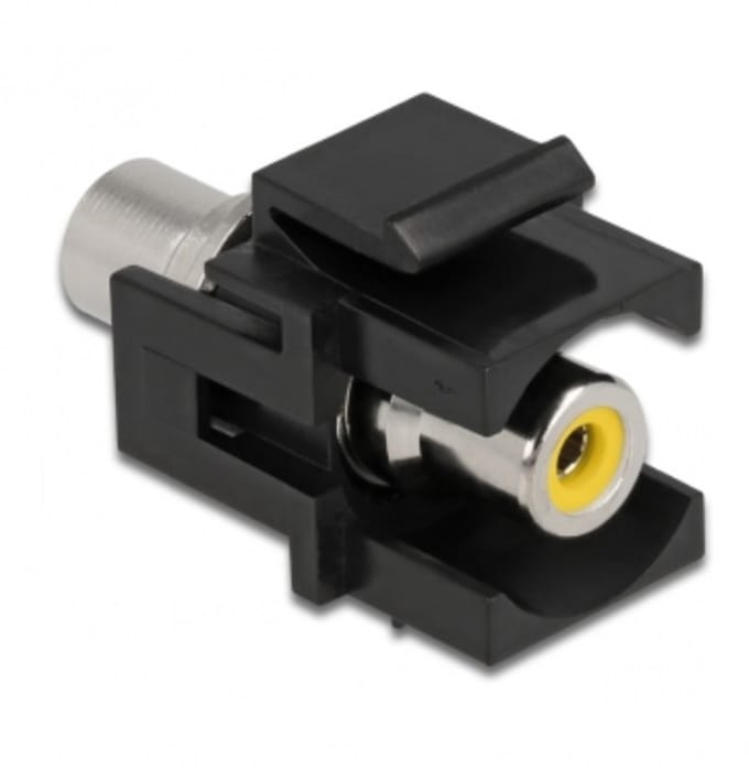 Keystone module Tulp RCA (v) - Tulp RCA (v) video (geel) verzonken aansluiting / zwart