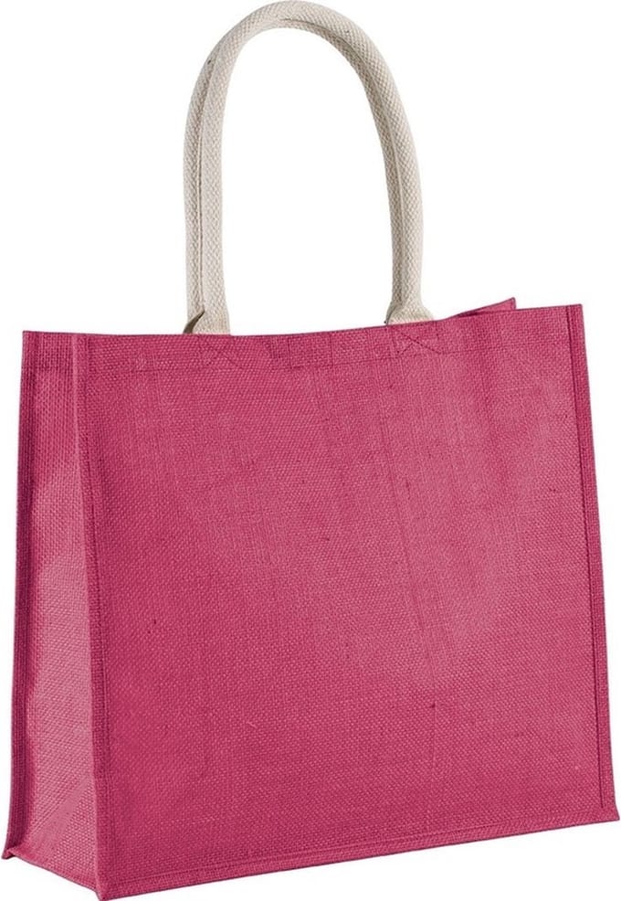 Klimood Boodschappentas - jute - roze - strandtas - 42x36 cm - 22 liter