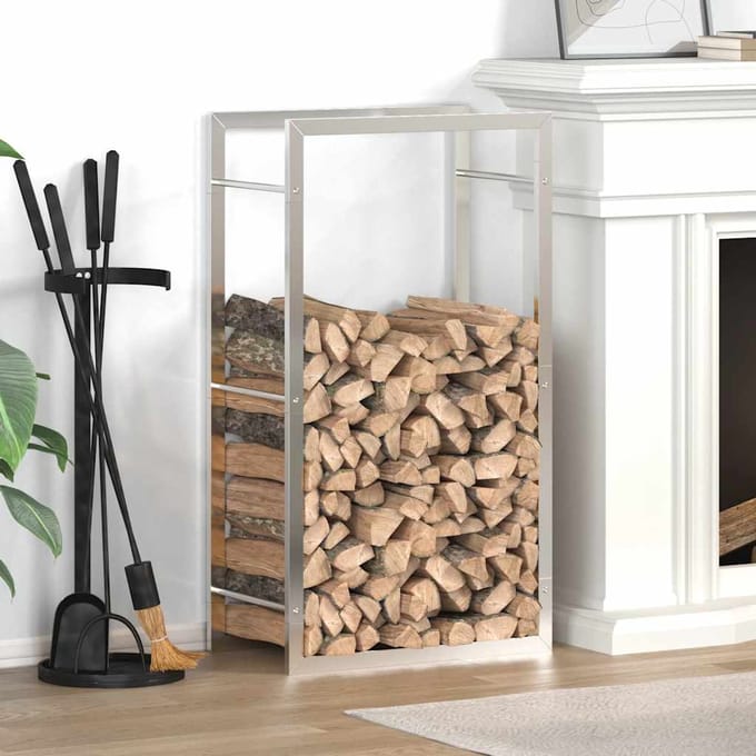 vidaXL - Haardhoutrek - 50x28x94 - cm - roestvrij - staal