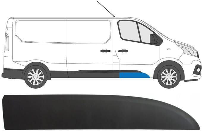 Voordeur sierlijst voor Renault Trafic 2014- / Rechts