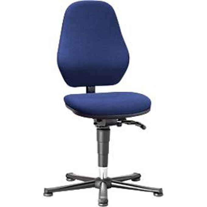 Labostoel Basic 9132, met glijders, stoffen bekleding, Duotec blauw