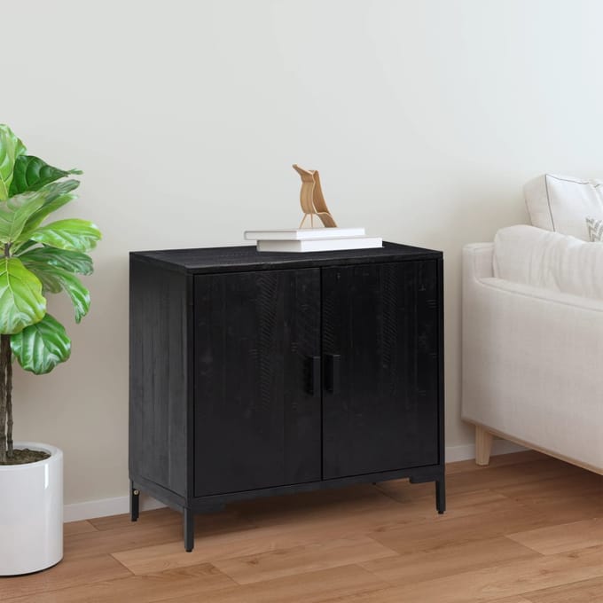 vidaXL - Dressoir - 75x35x70 - cm - massief - grenenhout - zwart