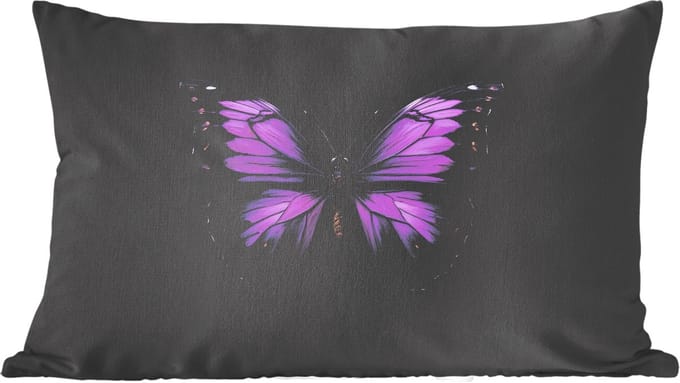 Sierkussens - Kussentjes Woonkamer - 60x40 cm - Vlinder - Paars - Levendig