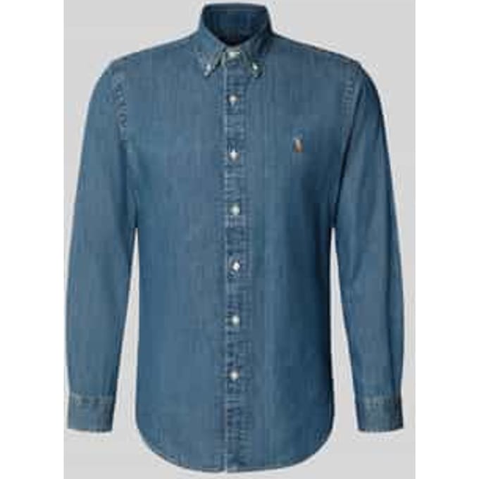 custom fit jeanshemd van puur katoen