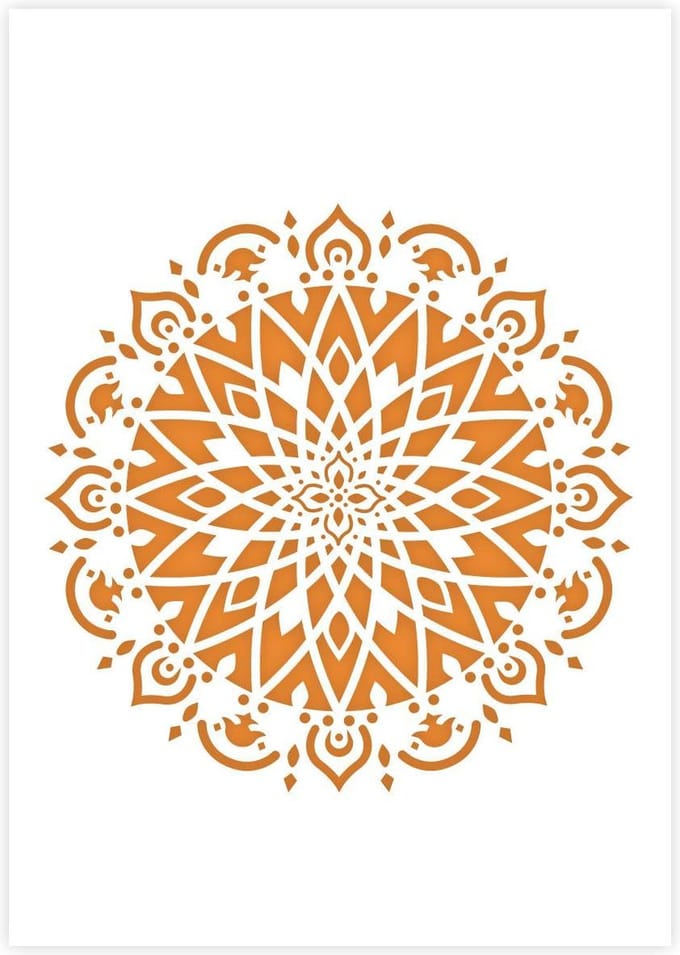 QBIX Mandala Sjabloon A3 Formaat Kunststof - Uitsnede diameter 25cm