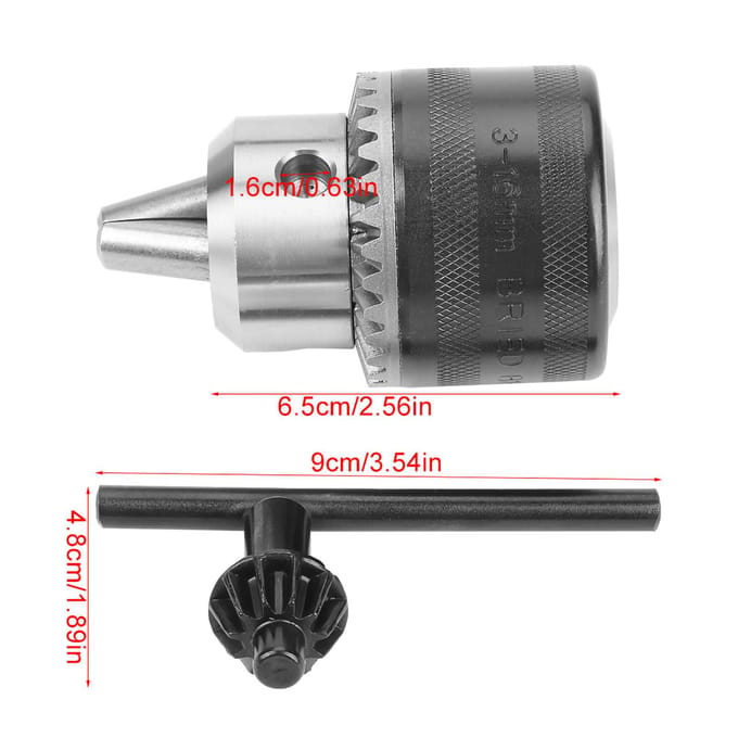 Mini mandrin de perçage type clé 316 mm avec clé de mandrin pour perceuse électrique (B16)