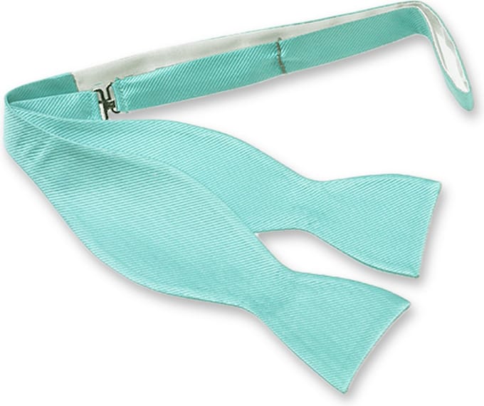 E.L. Cravatte Zelfstrikker Strik - Aqua - 100% Zijde