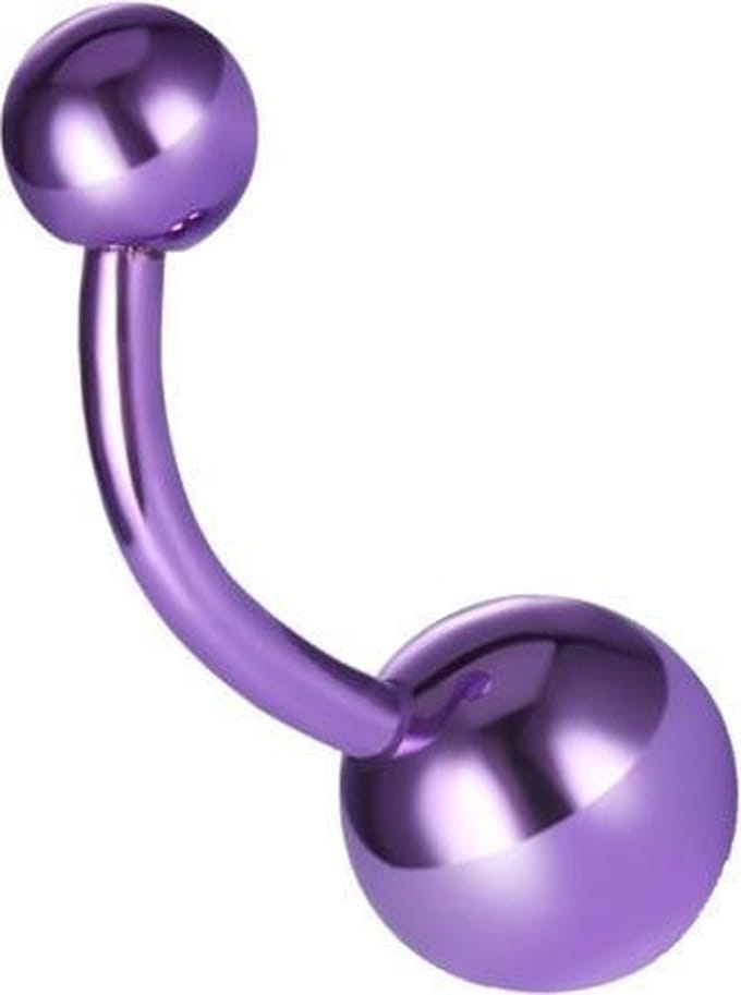 Fako Bijoux® - Navelpiercing - Titanium - Paars