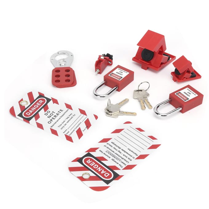 Veiligheid Lockout Tagout Kit Lockset Montagegereedschap Multifunctioneel Draagbaar met Zak black