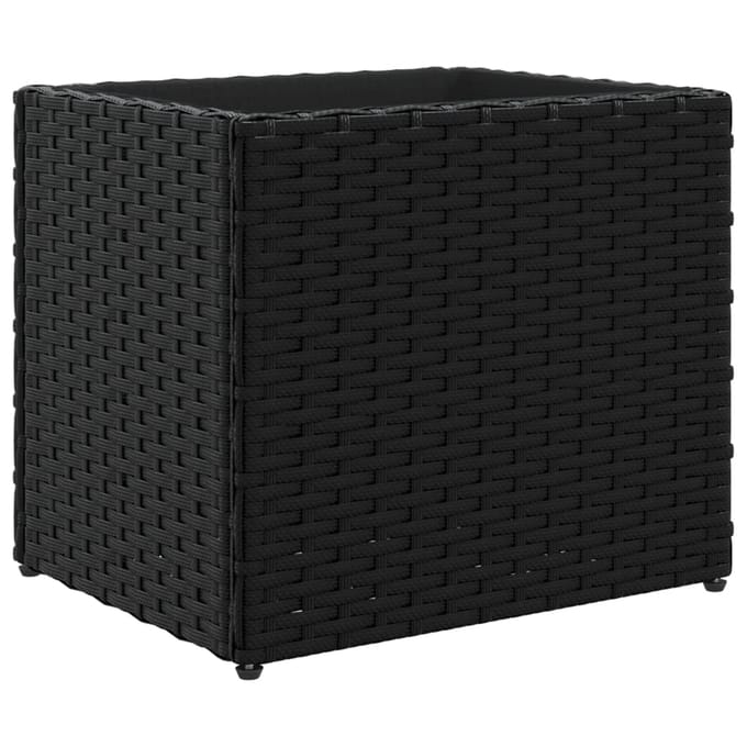 vidaXL - Plantenbak - 36x30x32 - cm - poly - rattan - zwart