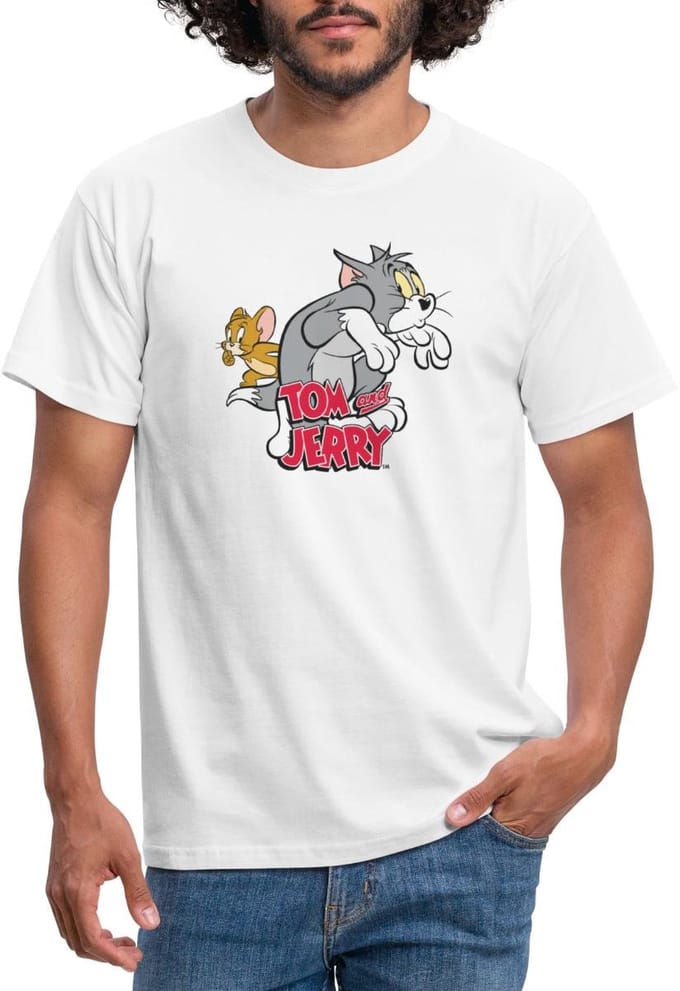 Tom En Jerry Op Fluwelen Poten T-Shirt Heren
