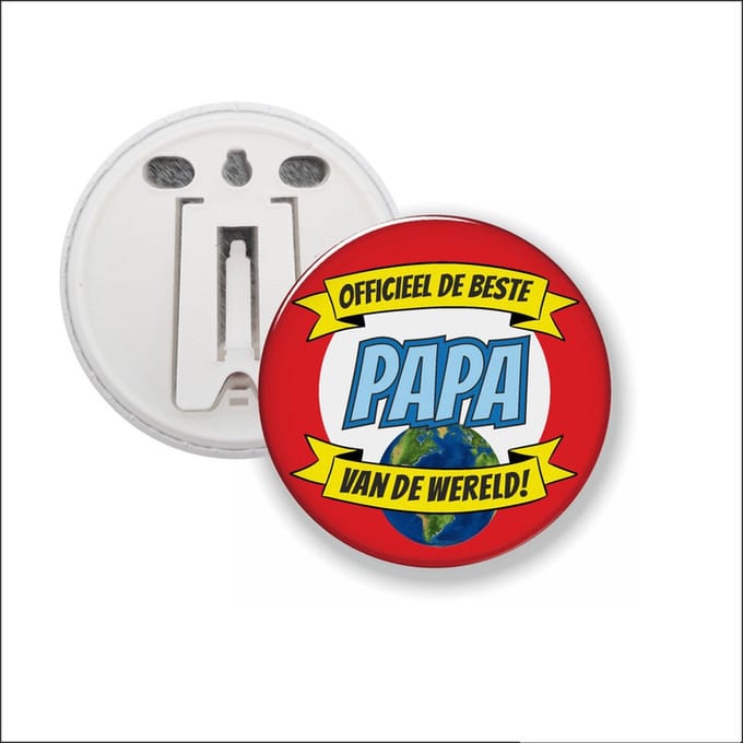 Button Met Clip 58 MM - Officieel De Beste Papa Van De Wereld