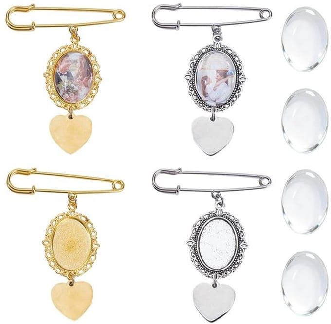 Dailygoods- Foto Charm Kanten Frame - Bruiloft Charm - 4 Stuks