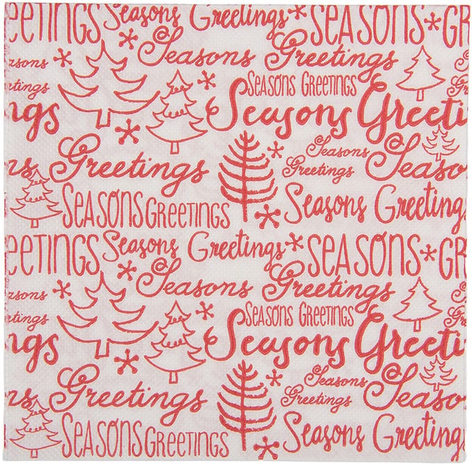 Clayre & Eef Servetten Papier Set van 20 33x33 cm Wit Papier