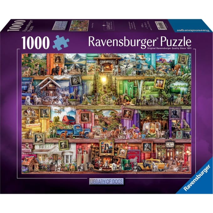 Ravensburger The Library of Dogs 1000 stukjes Volwassenen puzzels